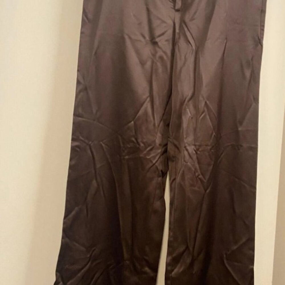 ZARA Brown Satin Flare Pant SIZE S  5427/401/716 - Picture 3 of 4